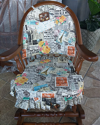 Cadeira de Balanço Jornal Encosto Baixo 90/40 x 60 x 50 - Moveis De Gramado